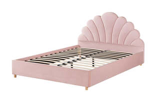 Best Sellers 1: Perrie Velvet Bed Frame Pink - Queen