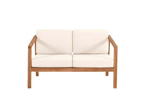 Outdoor Sale: Jason 2-Seater Teak Wood Outdoor Chair – Cream