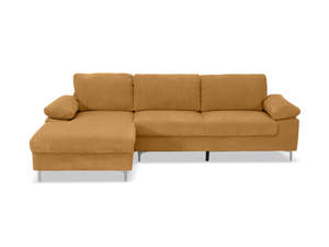 Kaveah Corduroy Sectional Sofa Yellow