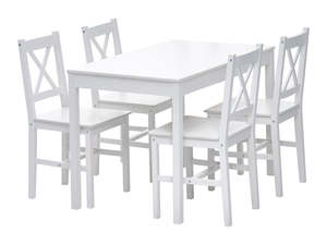 Selma 5-Piece Wooden Dining Set - White