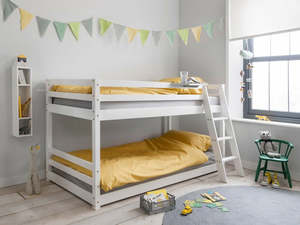 Pre Order: DS Polli Bunk Bed White with 15cm Mattress Combo