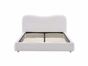 DS Chelsy Boucle Bed Frame Beige - Queen