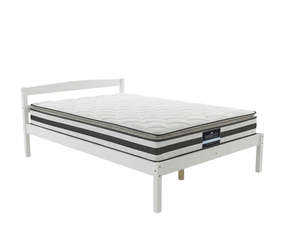 Zyber Test Discounted: Wayford Bed Frame White & Bon21 Mattress - King Single