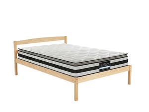 Zyber Test Discounted: Wayford Bed Frame Natural & Bon21 Mattress - King Single