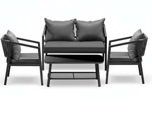 Outdoor Sale: Messina 4-Piece Outdoor Conversation Set - Grey