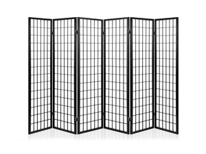 Room divider E P1 6 panel Black