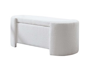 DS Boucle Storage Bench White
