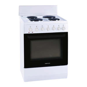 T Parmco FREESTANDING STOVE 60CM WHITE PLATE 4FUNCTION