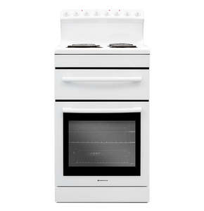T Parmco FREESTANDING STOVE 54CM WHITE RADIANT