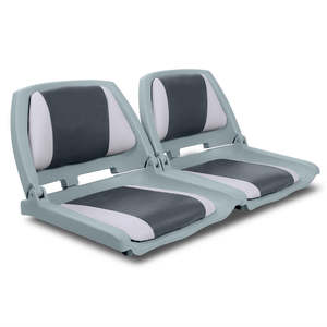 Sport Foldable Marine Boat Seats – Grey (Set of 2)