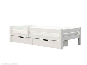 Bed Frames: Milo Single Bed with Storage White