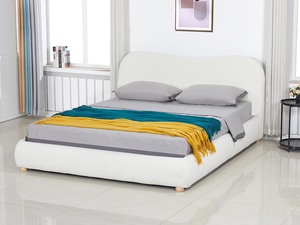 Alva Boucle Queen Bed Frame - White