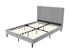 Bed Frames: Aubrey Velvet Bed Frame Grey - Double