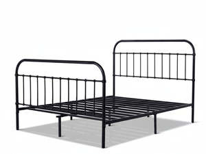 Bed Frames: Darcy High Back Metal Bed Frame Black - Queen