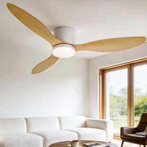 All: Devanti 52'' Ceiling Fan DC Motor w/Light w/Remote - Light Wood