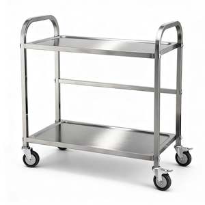 All: Cefito 2-Tier Stainless Steel Kitchen Trolley with Wheels 84x56x98cm