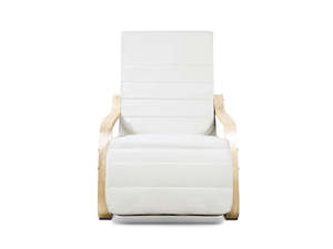 Living Room: Bentwood Armchair with Footrest - Beige