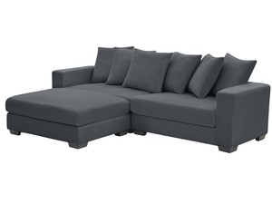 Zyber Excl Discounted: DS Daury L Shaped Sofa Corduroy Dark Grey