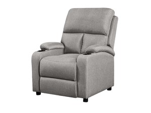 Living Room: Zola Push Back Recliner Chair Linen - Light Grey