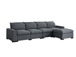 Living Room: DS Savile Sectional Sofa With Ottoman - Dark Grey