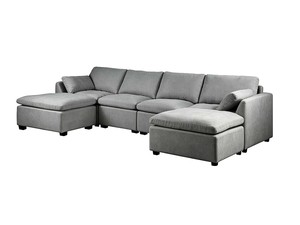 Living Room: DS Jonpony 6-Piece Modular Sofa Set - Dark Grey