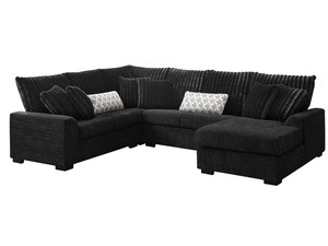 Living Room: Voiron Sectional Sofa - Black