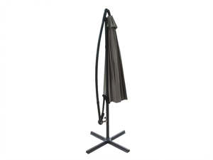 Patio: Grey Cantilever Patio Outdoor Umbrella - 3m