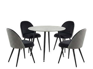 Fernando Round Dining Table with MDF Top - 90 cm & Fernando Dining Chair with Ho&hellip;