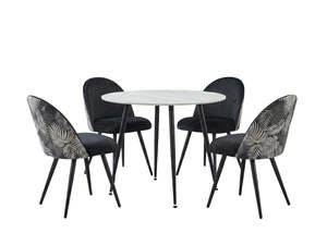 Fernando Round Dining Table with MDF Top - 90 cm & Fernando Dining Chair with Fe&hellip;