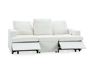 DS Kurtan Chenille Reclining 3 Seater Sofa - Cream