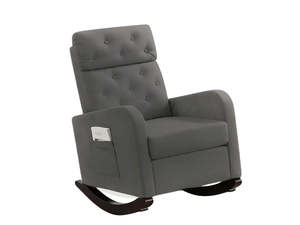 Living Room: Sisco Velvet Rocker Chair - Grey
