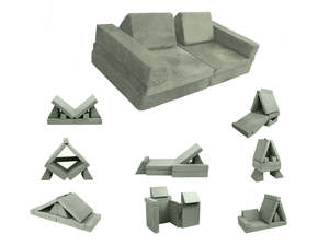Kids Organisers: 6-PC Modular Kids Play Couch Set - Green
