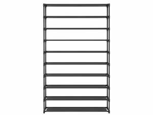 Shoe Rack Cabinet Stackable 50 Pairs 10-Tier Black