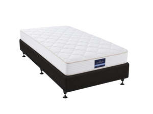 DS NZ Made SW Bed Base Black & Euro Top Mattress PIL20 with Pillow - King Single