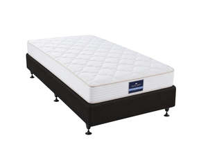 DS NZ Made SW Bed Base Black & Euro Top Mattress PIL20 with Pillow - Single