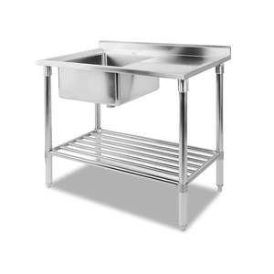Sinks: Cefito Stainless Steel Kitchen Sink Bench - 100x60 cm