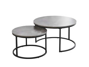 Coffee Tables: Nesting Coffee Table Set - Grey Marble Look