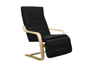 Glider Chairs: Bentwood Armchair with Footrest - Black