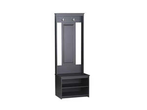 Shoe Cabinets: Hall Tree And Shoe Bench - Antique Black