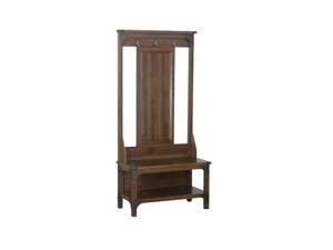 Shoe Cabinets: Hall Tree And Shoe Bench - Walnut