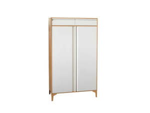 Lonna Steel 2-Door Shoe Cabinet With Drawers - White