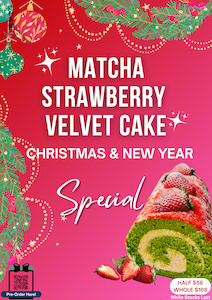 Feature Collection: Matcha Strawberry Velvet Roll Cake (Pre-Order)