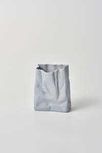 Small Paper Bag Vase - Blue