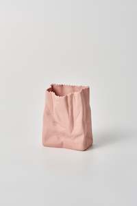 Small Paper Bag Vase - Pink