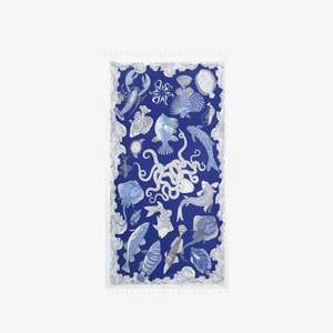 Cotton Beach Towel - Poseidon in Blue