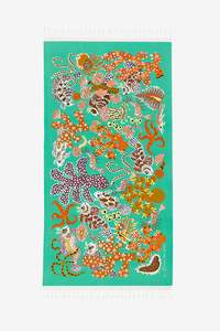 Inoui Editions: Cotton Beach Towel - Jardin De Sirenes in Turquoise