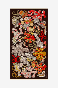 Cotton Beach Towel - Jardin De Sirenes in Brown