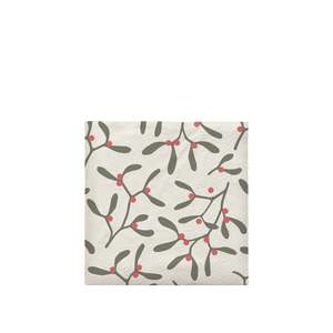Paper Napkin - Mistletoe in Red and Green
