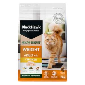 Premium Dry Food: Black Hawk Healthy Benefits Cat Weight Chicken 2kg
