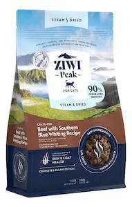 Ziwi Peak Steam & Dried Beef with Southern Blue Whiting for Cats